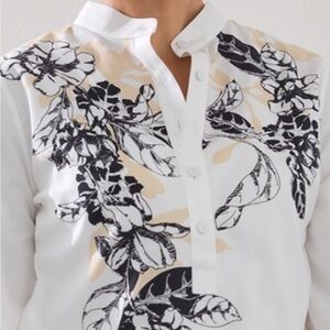 Chico’s Crisp Floral Print Button-Up Blouse Chico size 2 (US 12)